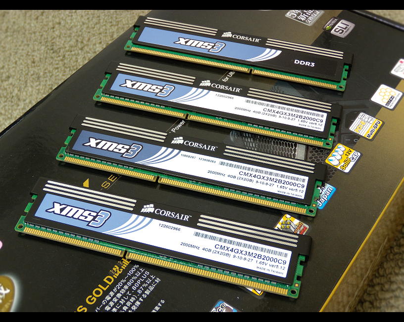 XMS3 2000MHz 4GB x2 (8GB) DDR3 メモリ