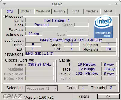 Prescott CPU-Zの画像