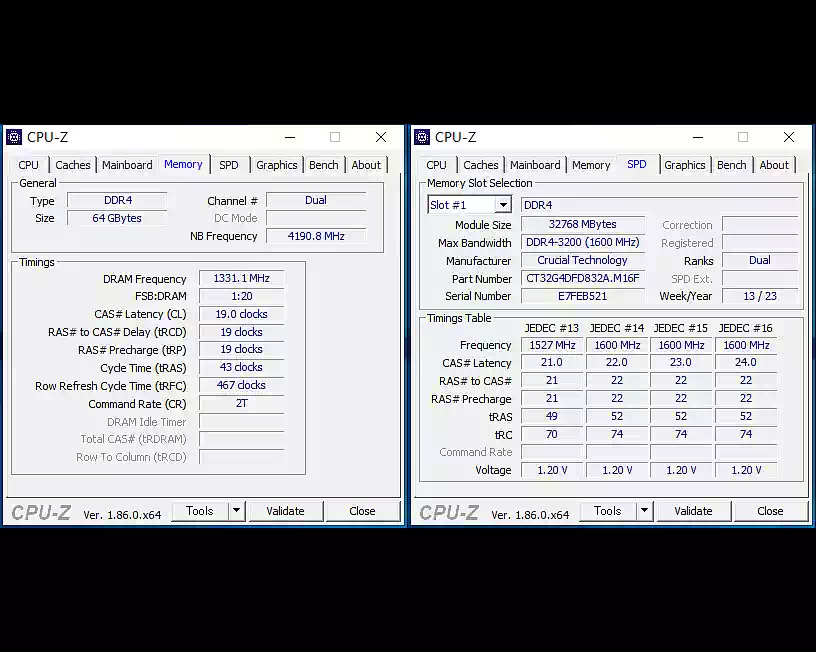 CPU-Zで見たメモリーの諸元