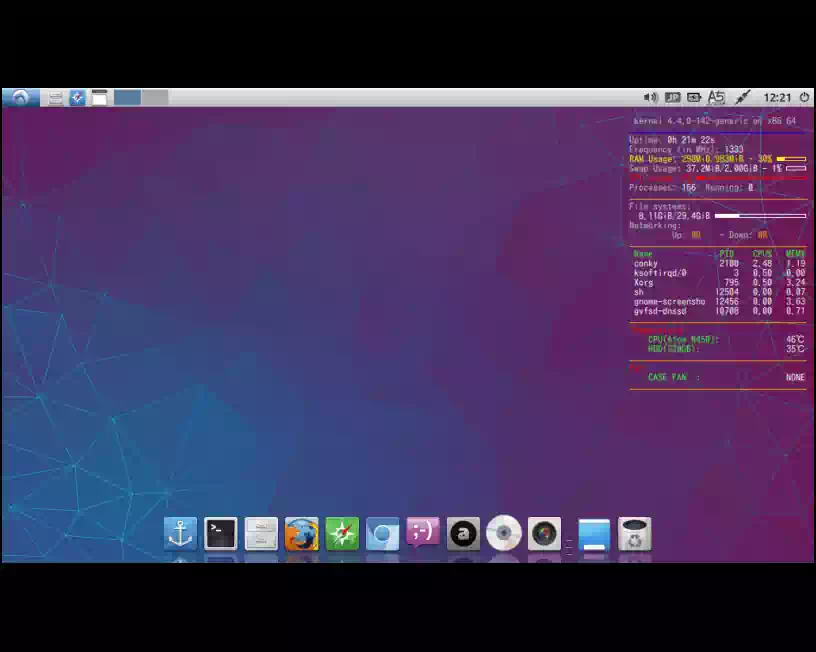 Lubuntu 16.04LTSデスクトップの画像