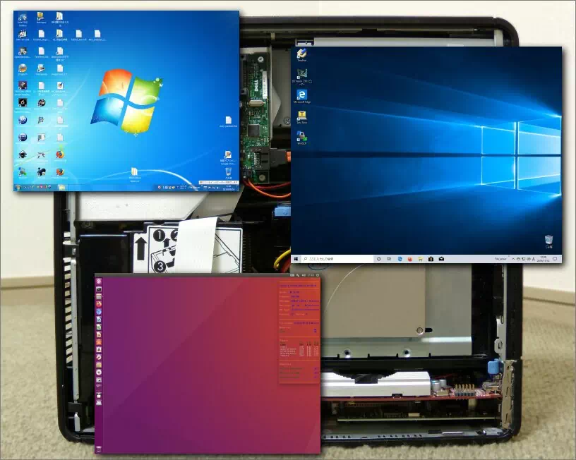 OptiPlex 755 , Windows7 , Windows10 , Ubuntu の画像