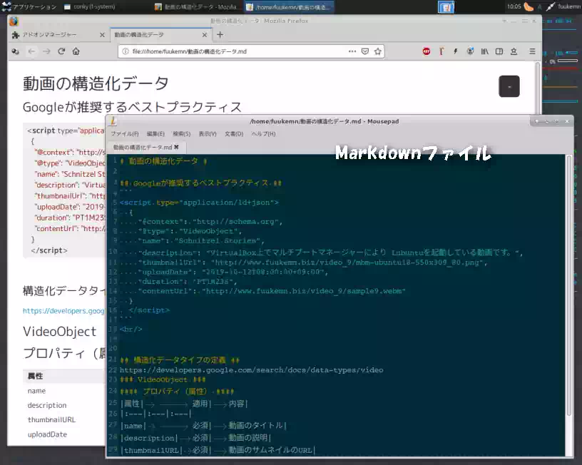 MarkdownファイルをFirefoxで開いた画像