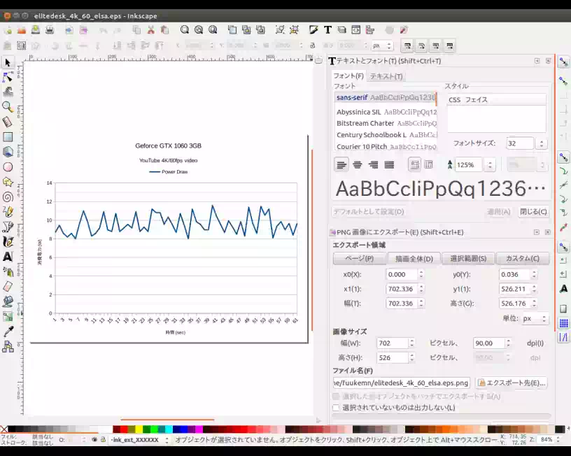 ubuntuのInkscapeにインポートした画像