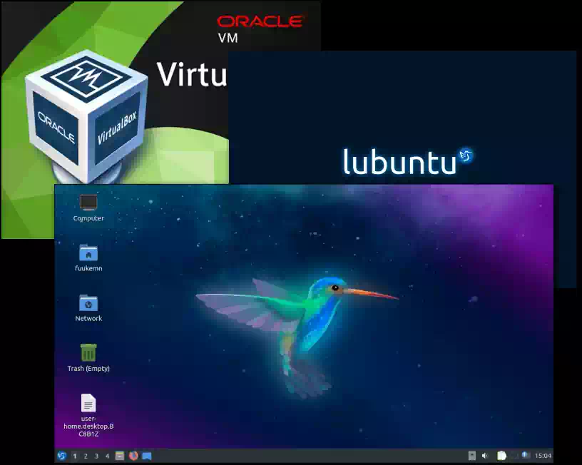 LubuntuとVirtualBoxの画像