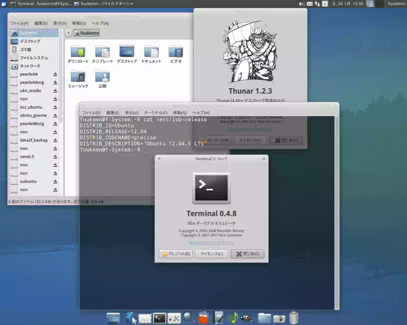 Xubuntu 12.04LTS 32bit版の画像